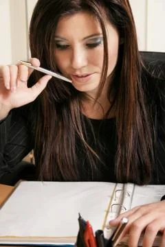 Reviewing a document Stock Photos