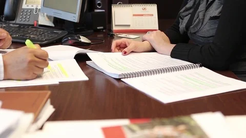 Reviewing documents Stock Footage 77046740
