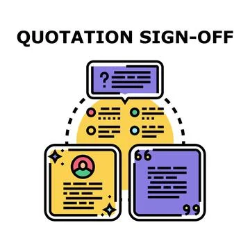 Reviewing feedback and signing off on a quotation process 库存插图
