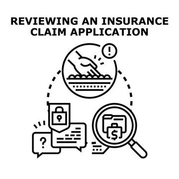Reviewing an insurance claim application process concept イラスト素材