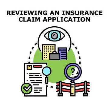 Reviewing insurance claim application process and investigation Stock Illustration