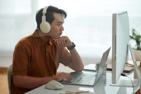 Reviewing Programing Code Stock Photos
