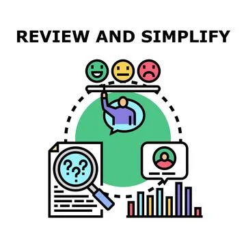 Reviewing, simplifying, and optimizing business processes for improvement Stock Illustration