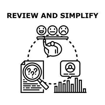 Reviewing, simplifying, and optimizing business processes for improvement Stock Illustration