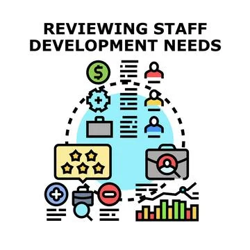 Reviewing staff development needs icon concept Stock Illustration