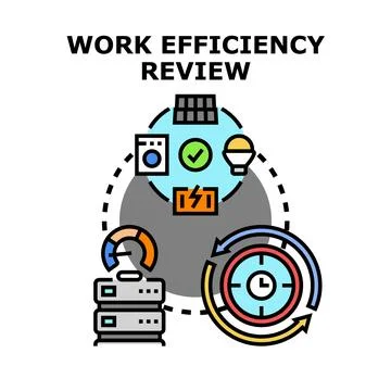 Reviewing work efficiency process for performance optimization Stock Illustration