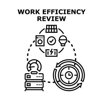 Reviewing work efficiency process for performance optimization Illustrazione stock