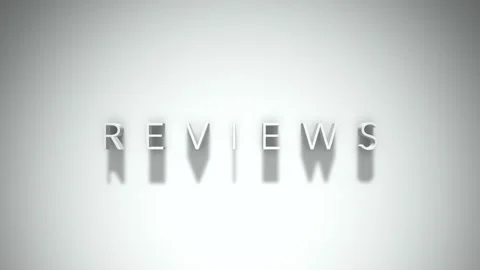 Reviews 3D title animation with shadows on a white background Stock Footage 296504797