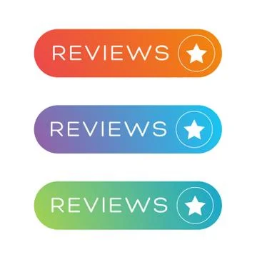 Reviews button vector speech bubble Stock Illustration
