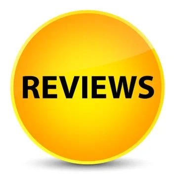 Reviews elegant yellow round button Stock Illustration