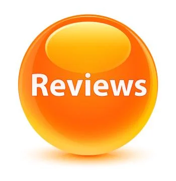 Reviews glassy orange round button 스톡 일러스트