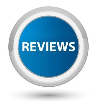 Reviews prime blue round button Stock Illustration