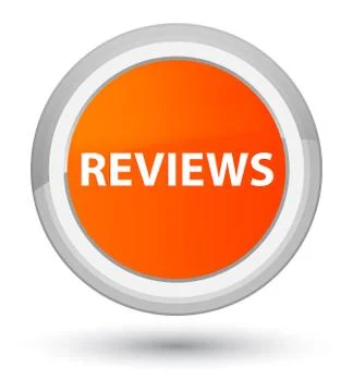 Reviews prime orange round button Illustrazione stock