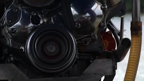 Revised Car Engine Into Motor For Banana Boat Close Up, Phuket Thailand Video stock 114510035