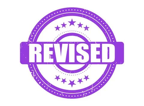 REVISED Rubber Stamp Seal with a circular dotted border and stars, grunge d.. Stock Illustration