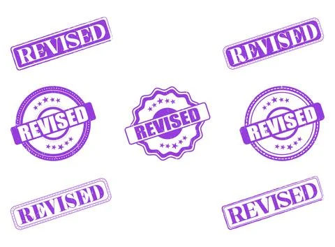 REVISED Rubber Stamp Seal with various shapes and distressed texture, grung.. Stock Illustration