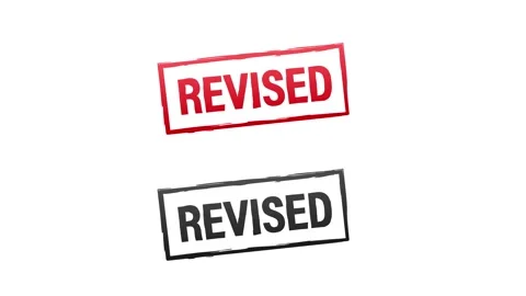 Revised stamp text animation on white and green screen Stock Footage 337967402