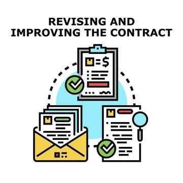 Revising and improving agreement document vector concept 库存插图