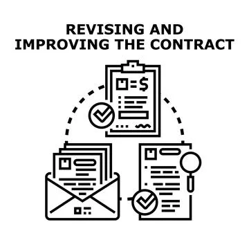 Revising and improving agreement document vector concept 스톡 일러스트