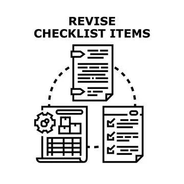 Revising checklist items for process management and improvement 스톡 일러스트