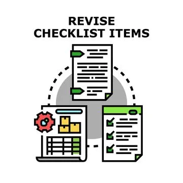 Revising checklist items for process management and improvement Stock Illustration