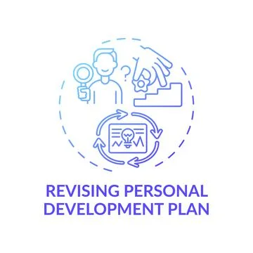 Revising personal development plan blue gradient concept icon Illustrazione stock