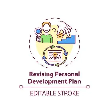 Revising personal development plan concept icon Illustrazione stock