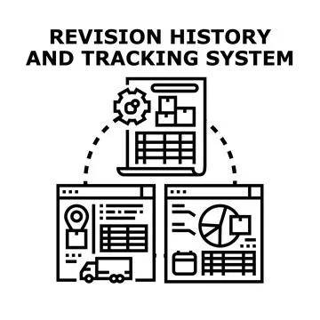 Revision history and tracking system concept Stock Illustration