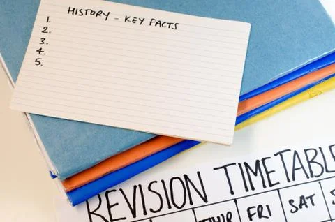 Revision or study timetable concept Stock Photos