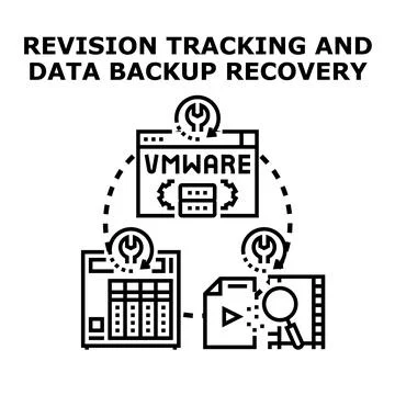 Revision tracking data backup and recovery process Illustrazione stock