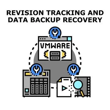 Revision tracking data backup and recovery process 库存插图