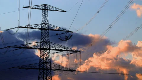 Revision work on the power grid Stock Footage 163083327