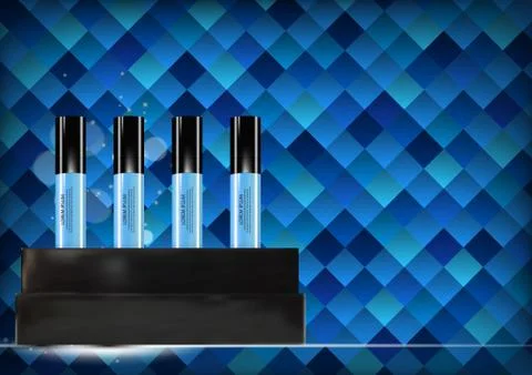 Revitalizing Serum Bottle Template for Ads or Magazine Background. 3D Realistic イラスト素材