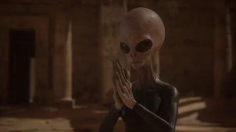 The revival of the pharaonic alien queen through ancient rituals Video stock 292609000