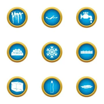 Revive icons set, flat style Stock Illustration