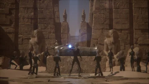 Reviving the alien pharaonic queen amid mysterious rituals Stock Footage 292527624
