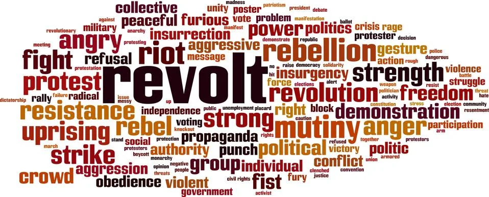 Revolt word cloud Stock Illustration