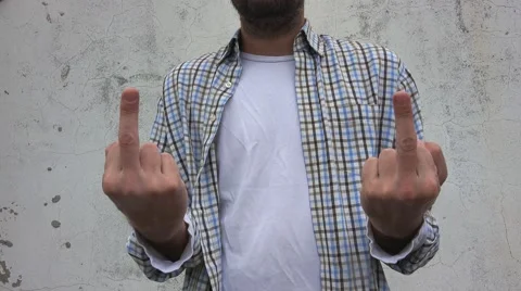 revolting-rude-man-gesturing-middle-foot