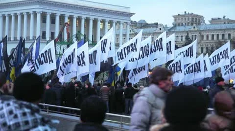 Revolution in Kiev Stock Footage 8993190
