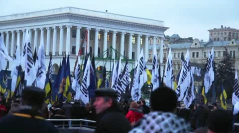 Revolution in Kiev Stock Footage 8993198