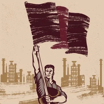 Revolution Raising The Flag Stock Illustration