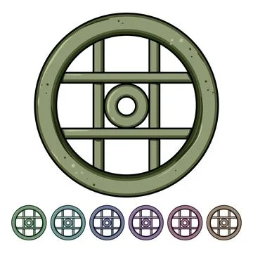 Revolution wheel ancient cartoon vector graphic Ilustración de archivo