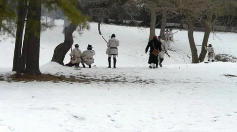 Revolutionary war reenactment 스톡 동영상 35331874