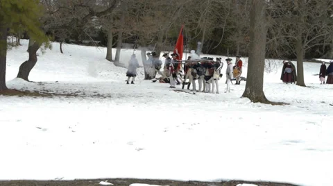 Revolutionary war reenactment 스톡 동영상 35350371