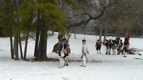 Revolutionary war reenactment 스톡 동영상 35410512