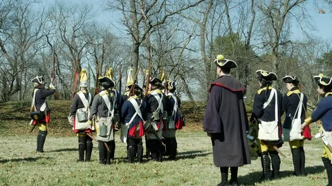 Revolutionary War reenactment 스톡 동영상 83656195