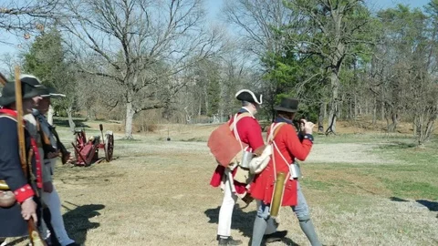 Revolutionary War reenactment 스톡 동영상 83685250