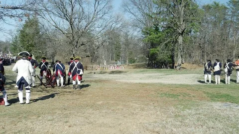Revolutionary War reenactment 스톡 동영상 83688277