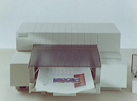 Revolutionizing Printing: The Home Desktop Printer Emerges in the 1990s Stock-Footage 168872846