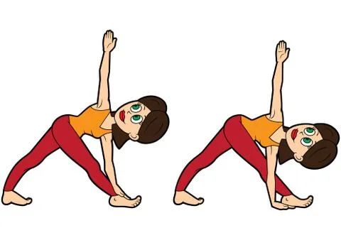 Revolved Triangle Pose イラスト素材